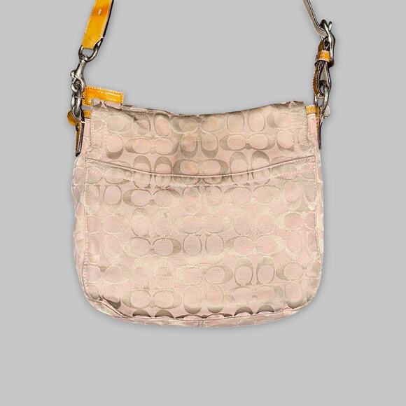 Coach Signature Jacquard Pink Crossbody Bag - Picture 5 of 8